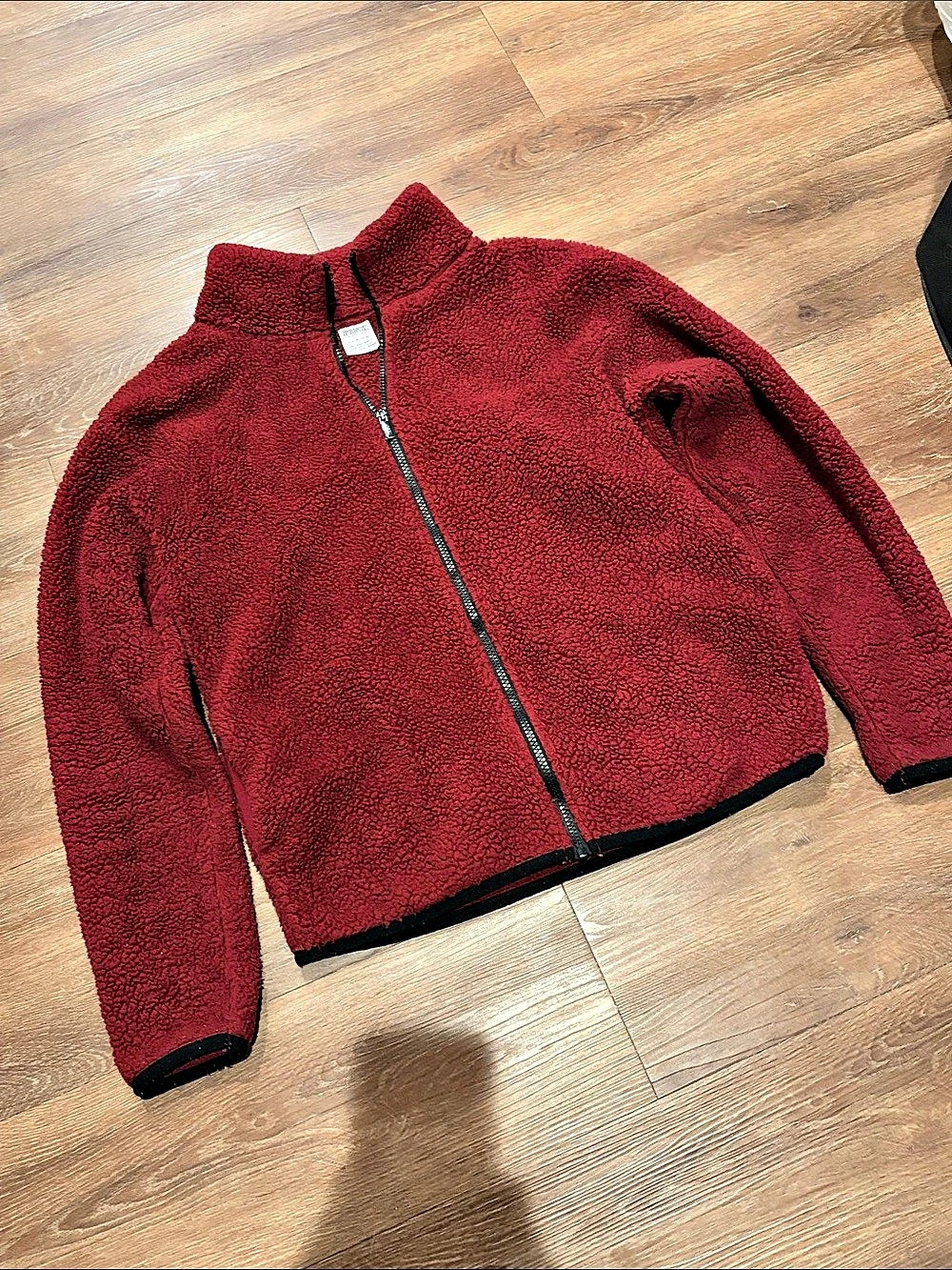 Y2K PINK Fleece Full-Zip Jacket in Red Size Small